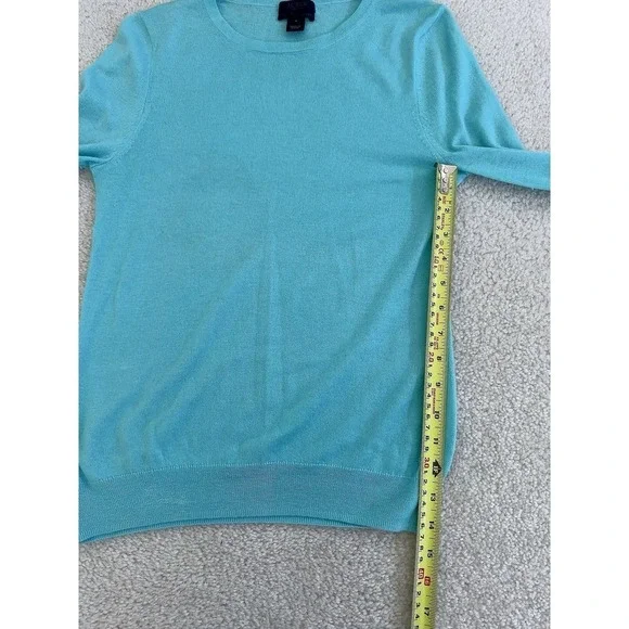 J. Crew Collection Italian Cashmere Teal Sweater Small Long Sleeve Pullover - Picture 9 of 10